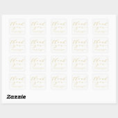 Chic Script | Hochzeit Danke Quadratischer Aufkleber (Blatt)