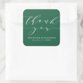 Chic Script | Hochzeit Danke Quadratischer Aufkleber (Tasche)