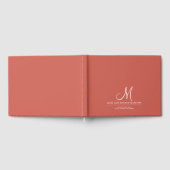 Chic Script Initial Wedding Monogram Rust Orange Gästebuch (Voll)