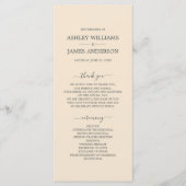Chic Script Ivory Einfache Minimale Hochzeit Programm (Vorderseite)