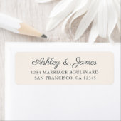 Chic Script Ivory Wedding Rücksendeadresse (Insitu)