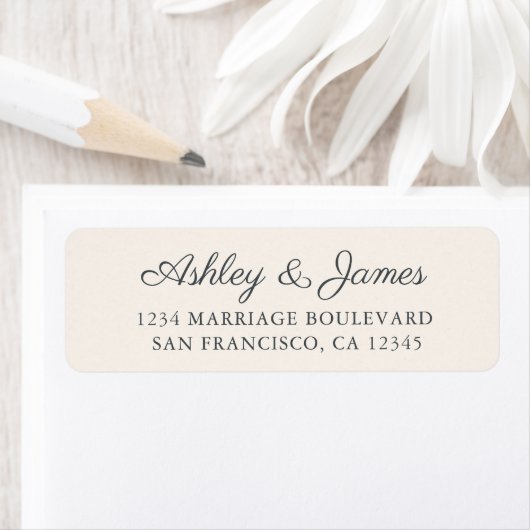 Chic Script Ivory Wedding Rücksendeadresse (Insitu)