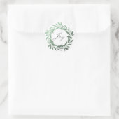 Chic Script Joy Green Foil Wreath Weihnachten Runder Aufkleber (Tasche)