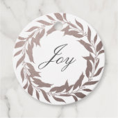 Chic Script Joy Lila Foil Wreath Weihnachtsklasse Geschenkanhänger (Vorderseite)