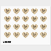 Chic Script Kraft Paper Danke Geschenk Herz-Label Herz-Aufkleber (Blatt)