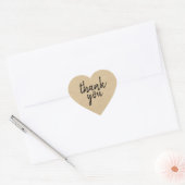 Chic Script Kraft Paper Danke Geschenk Herz-Label Herz-Aufkleber (Umschlag)