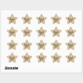 Chic Script Kraft Paper Danke Geschenk Star Label Stern-Aufkleber (Blatt)
