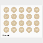 Chic Script Kraft Paper Danke Geschenketikett Runder Aufkleber (Blatt)