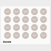 Chic Script Kraft Paper Danke Geschenketikett Runder Aufkleber (Blatt)