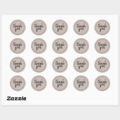Chic Script Kraft Paper Danke Geschenketikett Runder Aufkleber (Blatt)