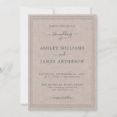 Chic Script Kraft Paper Wedding Einladung (Vorderseite)