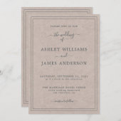 Chic Script Kraft Paper Wedding Einladung (Vorne/Hinten)