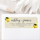 Chic Script Lemon Slice Wedding Rücksendeadresse (Insitu)
