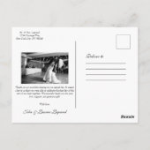 Chic Script Lettered Wedding Vielen Dank Postkarte (Rückseite)