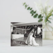 Chic Script Lettered Wedding Vielen Dank Postkarte (Stehend Vorderseite)
