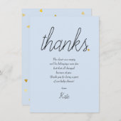 Chic Script Liebe Heart Baby Boy Danke, Gedicht Dankeskarte (Vorne/Hinten)