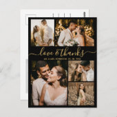 Chic Script-Liebe und vielen Dank für Ihre Hochzei Postkarte (Vorne/Hinten)