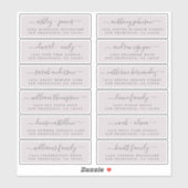 Chic Script Lila Wedding Guest Address Labels (Blatt)