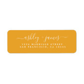 Chic Script Mellow Yellow Wedding Rücksendeadresse (Vorne)