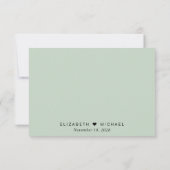 Chic Script Menü Auswahl Sage Wedding RSVP Karte (Rückseite)
