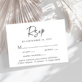 Chic Script Menu Choice Wedding RSVP Karte