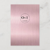 Chic Script Metallic Rose Gold Details Hochzeit Begleitkarte (Rückseite)