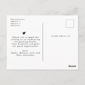 Chic Script Minimalistisch 4 Foto New Baby Vielen Postkarte (Rückseite)