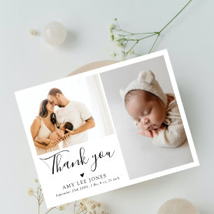 Chic Script Minimalistisch Foto New Baby Vielen Da Postkarte