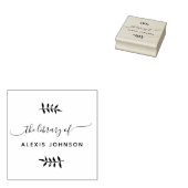 Chic Script Modern Botanical Library Books Gummistempel (Stempel)