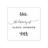 Chic Script Modern Botanical Library Books Gummistempel (Prägung)