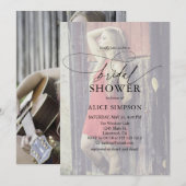 Chic Script Modern Foto Brautparty Einladung (Vorne/Hinten)