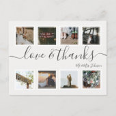 Chic Script Modern Foto Collage Wedding Vielen Dan Postkarte (Vorderseite)