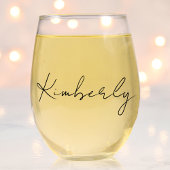 Chic Script Monogram Bachelorette-Brautparty Weinglas Ohne Stiel