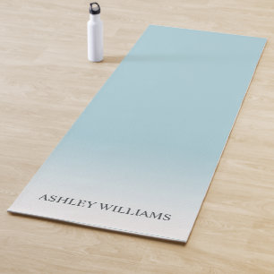 Chic Script Monogram Blue Glow Ombre Yoga Mat Yogamatte