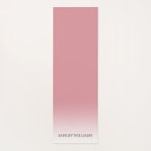Chic Script Monogram Dusty Rose Pink Ombre Yogamatte (Rückseite)