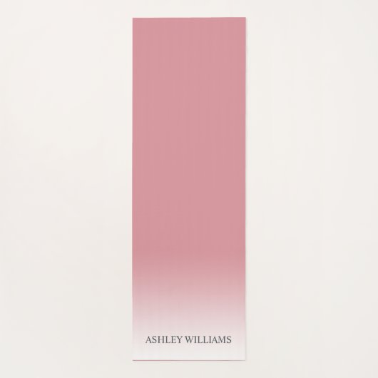 Chic Script Monogram Dusty Rose Pink Ombre Yogamatte (Rückseite)