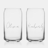Chic Script Monogram Junggeselinnen-Abschied Dosenglas (Vorderseite)