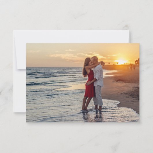 Chic Script Monogram Wedding Response Card Save The Date (Rückseite)