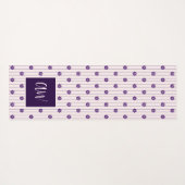 Chic Script Monogramm Blumen Rosa Violett Gestreif Yogamatte (Rückseite (Horizontal))