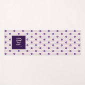 Chic Script Monogramm Blumen Rosa Violett Gestreif Yogamatte (Vorderseite (Horizontal))