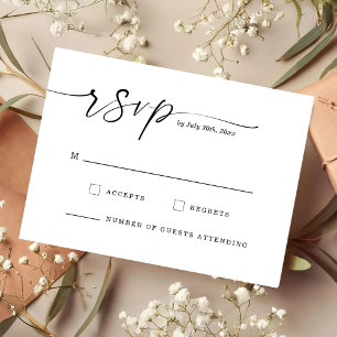 Chic Script Monogramm Hochzeitsantwortkarte Save The Date