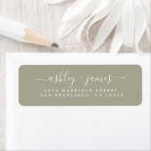Chic Script Moss Gray Wedding Rücksendeadresse (Insitu)