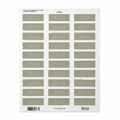 Chic Script Moss Gray Wedding Rücksendeadresse (Vorne)