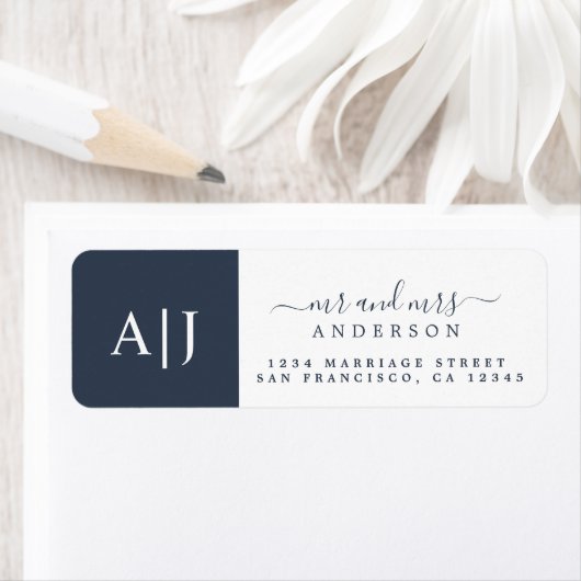 Chic Script Mr. Monogram Rücksendeadresse (Insitu)