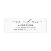 Chic Script Mr & Mrs Return Address Label (Vorne)