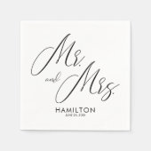 Chic Script Mr & Mrs Wedding Reception Napkins Serviette (Vorderseite)