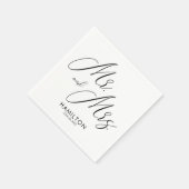 Chic Script Mr & Mrs Wedding Reception Napkins Serviette (Ecke)
