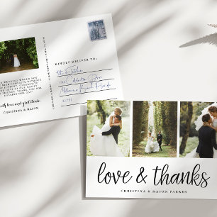 Chic Script   Multi Wedding Foto Vielen Dank Postkarte