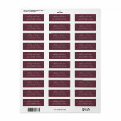 Chic Script Name Burgundy Rücksendeadresse (Vorne)