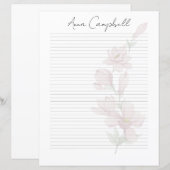 Chic Script Name Custom Monogram Writing Paper (Vorne/Hinten)